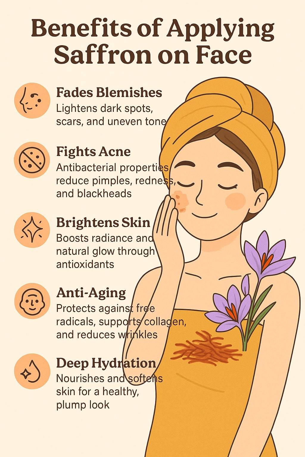 Benefits of applying saffron on face